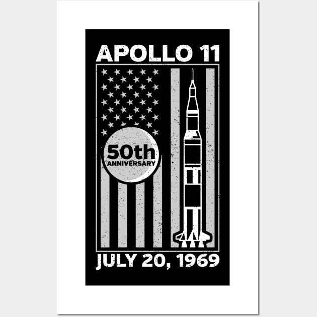 Apollo 11 Commemorative Moon Landing 50th Anniversary Wall Art by RadStar